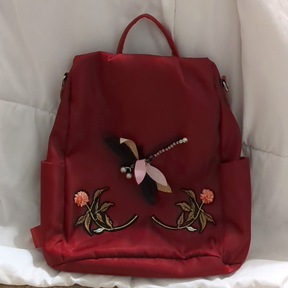 Fashion hand embroidered dragonfly Chinese style backpack